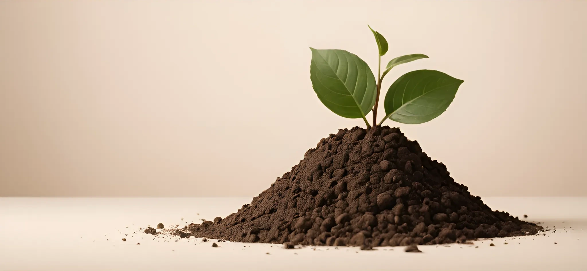 Planta crescendo em solo analisado